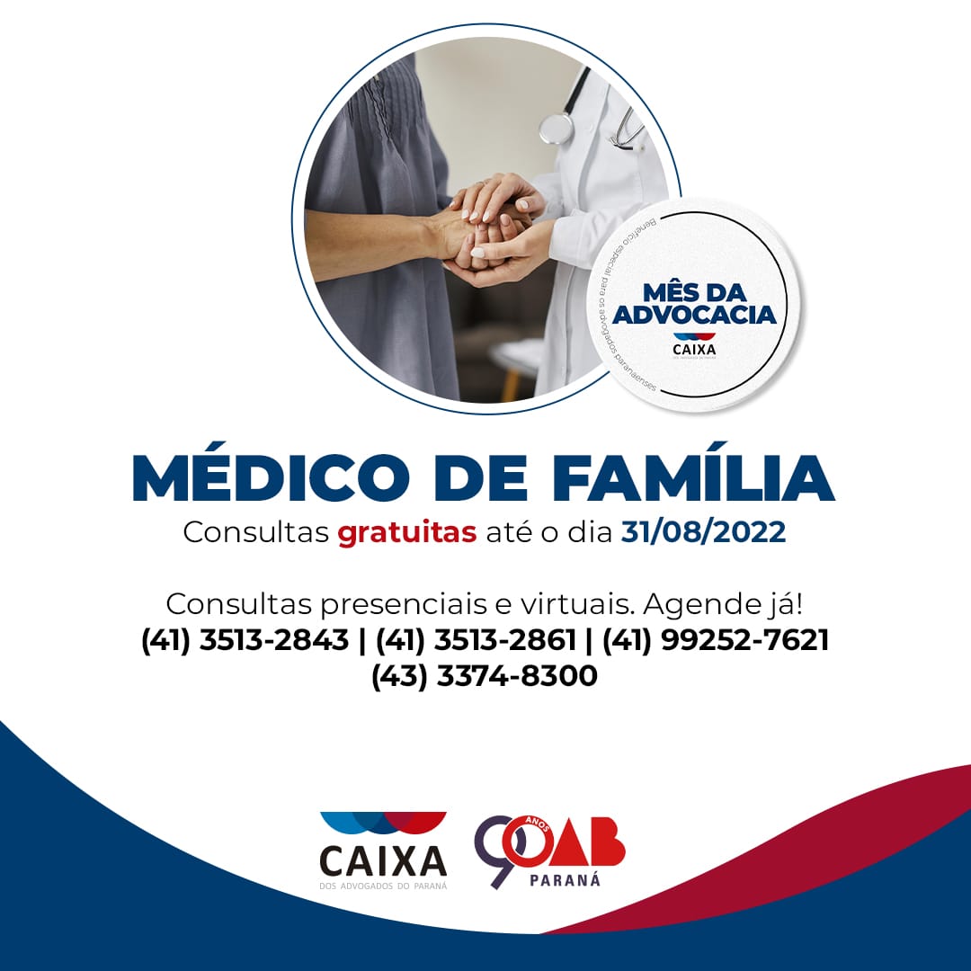 CAA-PR oferece consultas médicas gratuitas durante o Mês da Advocacia